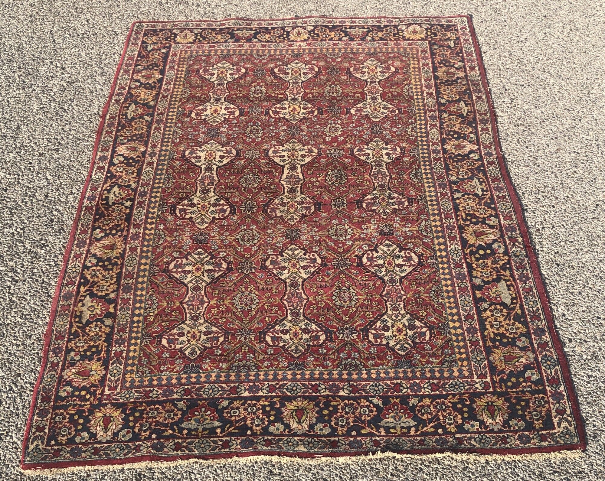 Tapis d'orient persan iran kirman 140x203cm