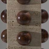 Travertine and walnut bubble lamp