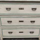 4-drawer chest of drawers with yellow and green patina by a local artist