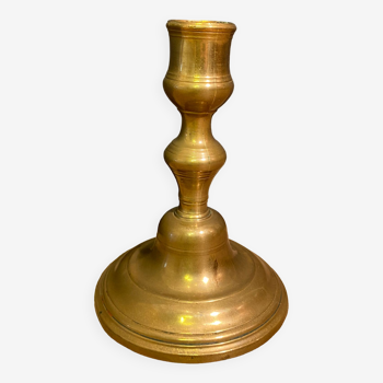 Eighteenth-century brass bronze candle holder