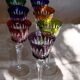 6 Baccarat glasses Piccadilly Model in colored crystal