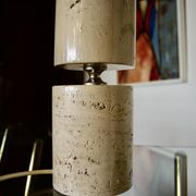 Lampe de salon en travertin par philippe barbier 1970