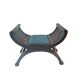 Tabouret Curule Vintage avec Assise Retapissée