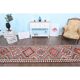 1970s Vintage Turkish Hand-Knotted Wool Cotton Red Runner Rug 93x355