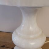 Lamp in veined white marble