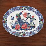 Antique Large Oval Serving Dish - Peacock Decor