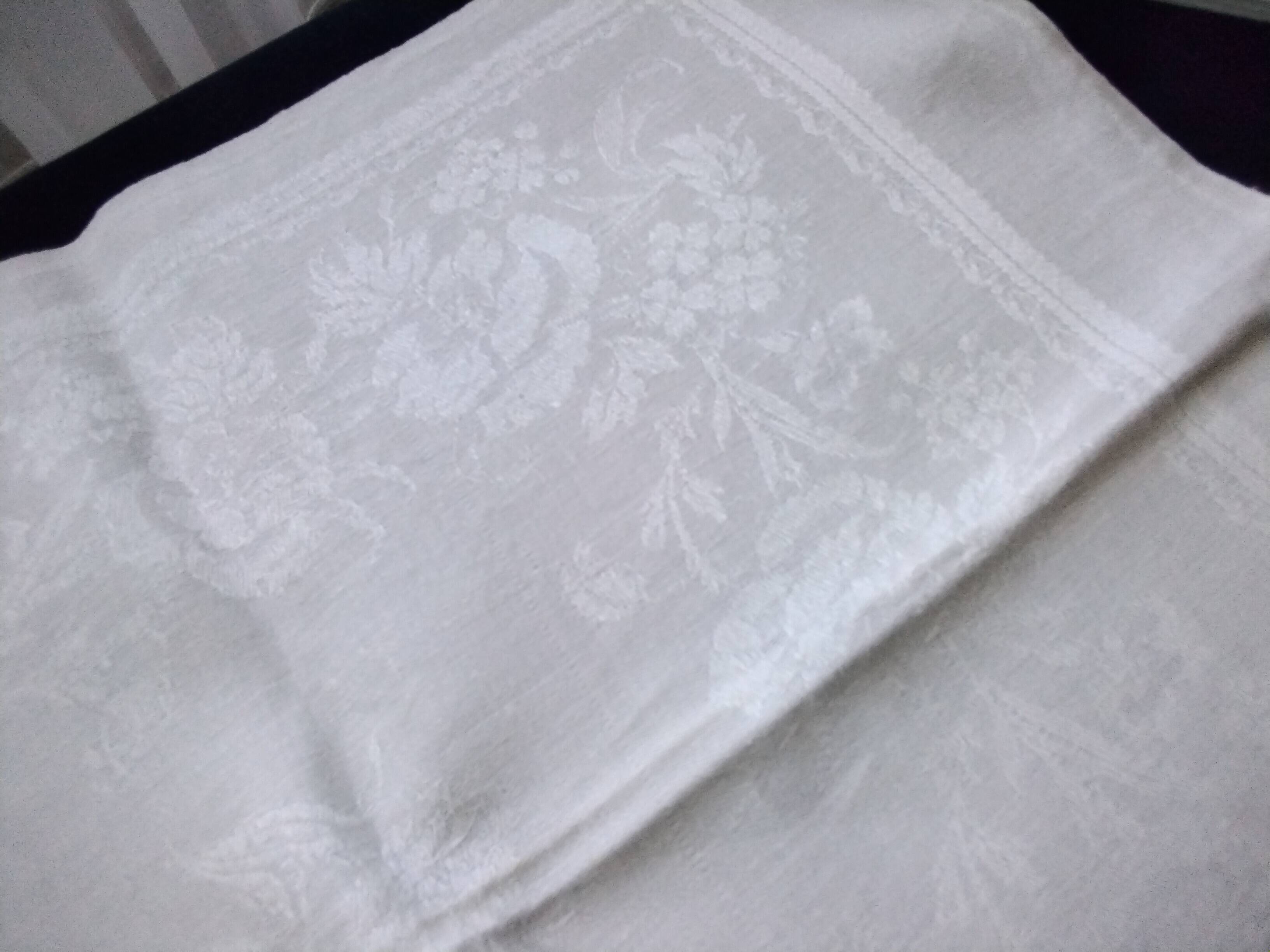 6 old damask linen napkins NG 67 x 76 cm
