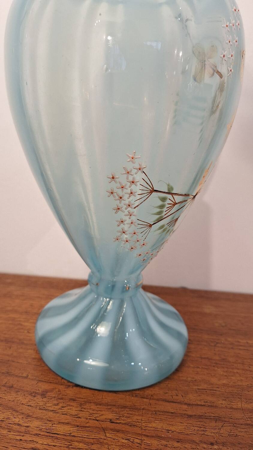 Vase made of bluish glass paste