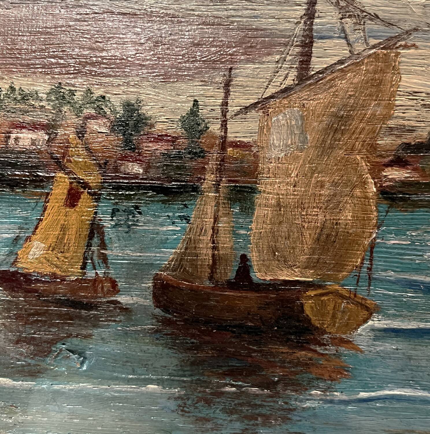 Tableau XIXème "La baie" signé A.Mallet