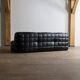 Kashima three seater sofa in black leather by Michel Ducaroy for Ligne Roset, 1970s
