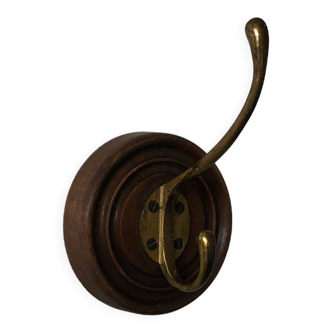 Double oval hook in gilded brass