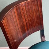 Suite of 6 Art Deco 1935 Macassar ebony chairs restored seats