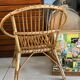 Fauteuil coquille rotin enfant