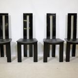 Postmodern Black Dining Chairs by Pietro Costantini, Set of 4, 1970s