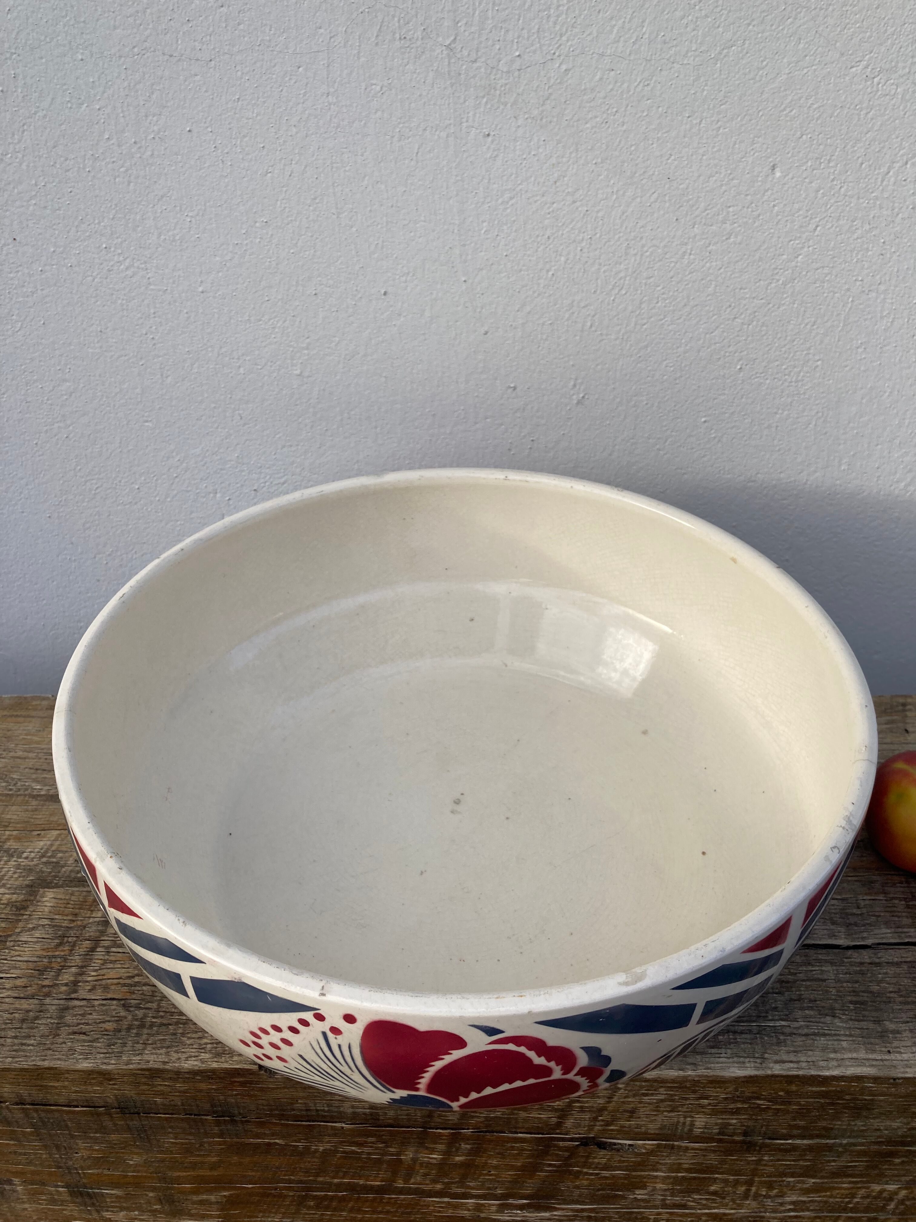 1950 old ceramic basin or empty pocket