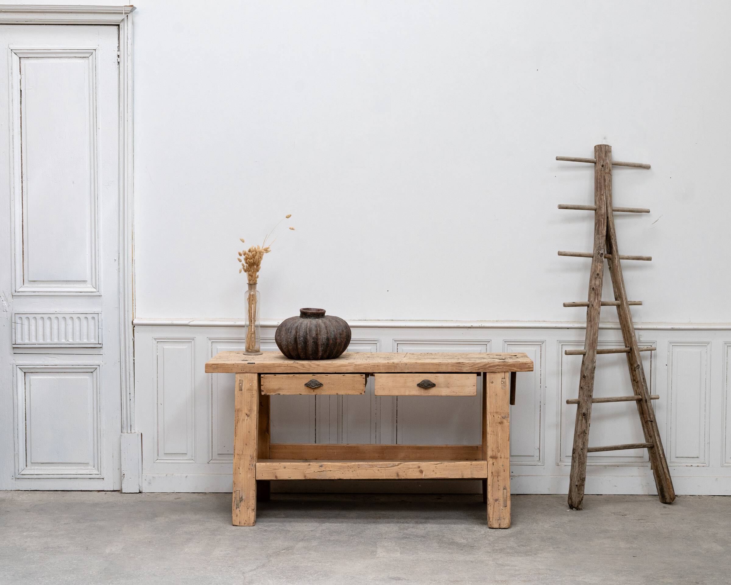Old pine workbench completely stripped, 1940