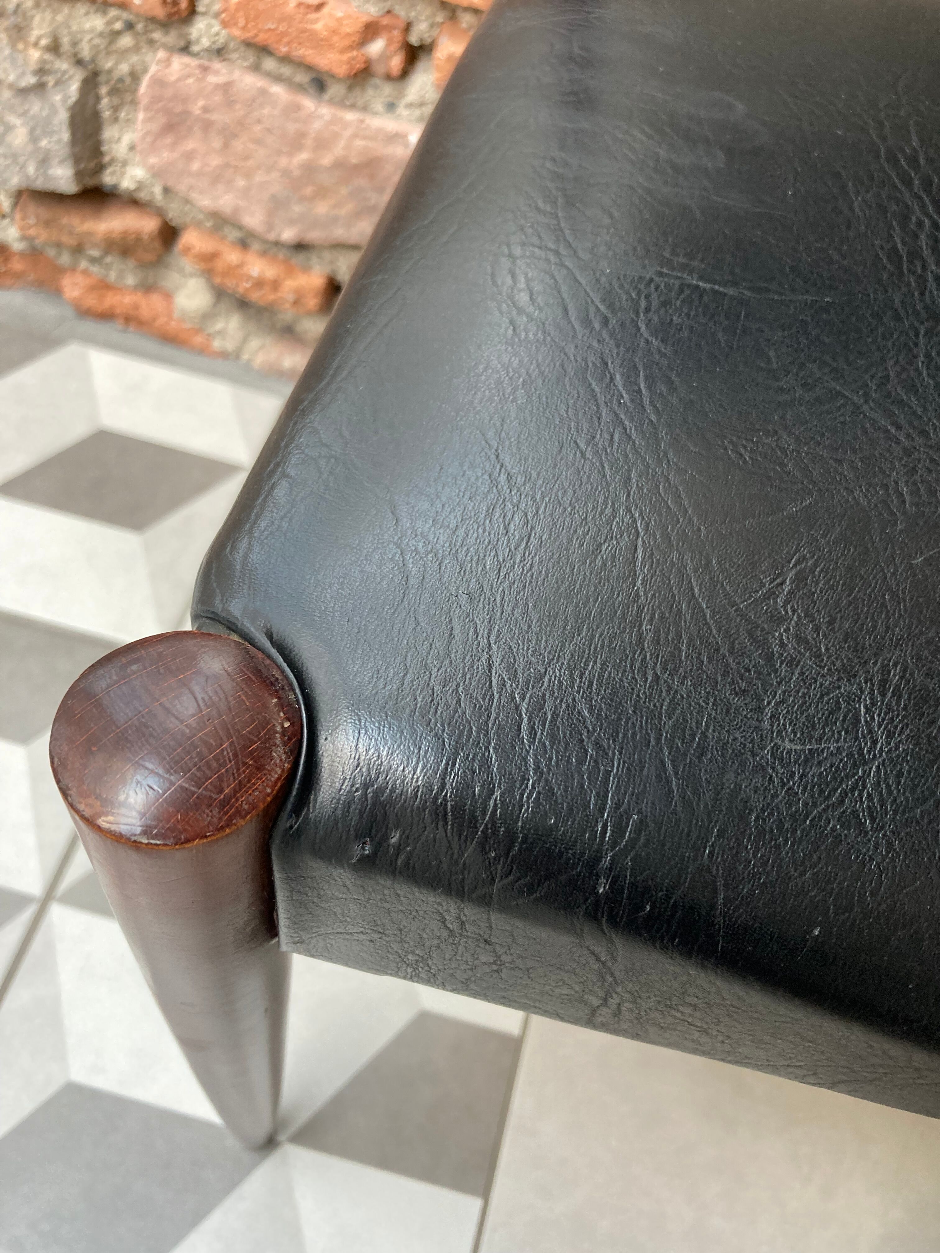 Set of 6 scandinavian chairs skaï black