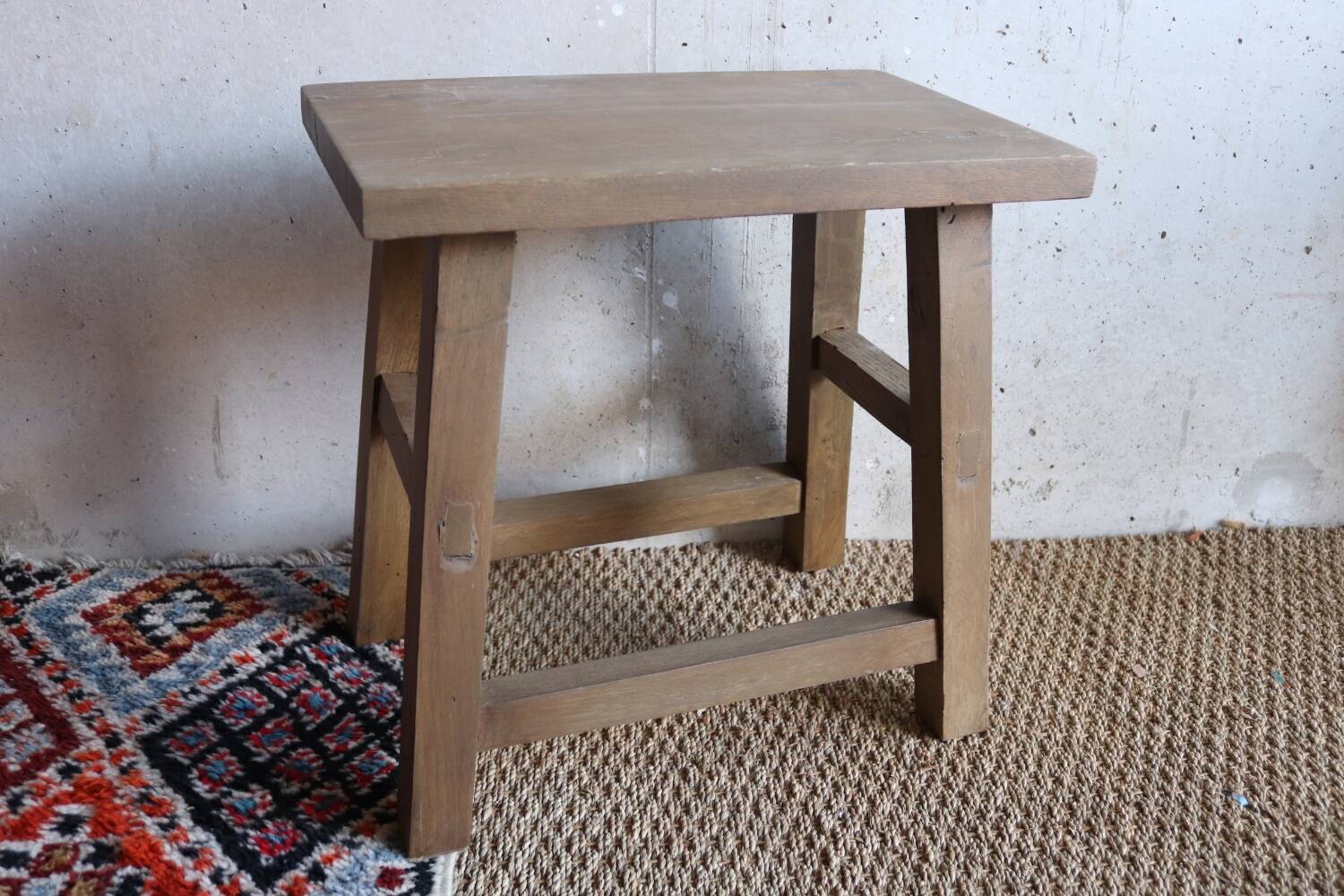 Antique oak farm stool