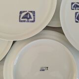 Flat plates in Paris porcelain decor Lima