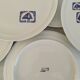 Flat plates in Paris porcelain decor Lima