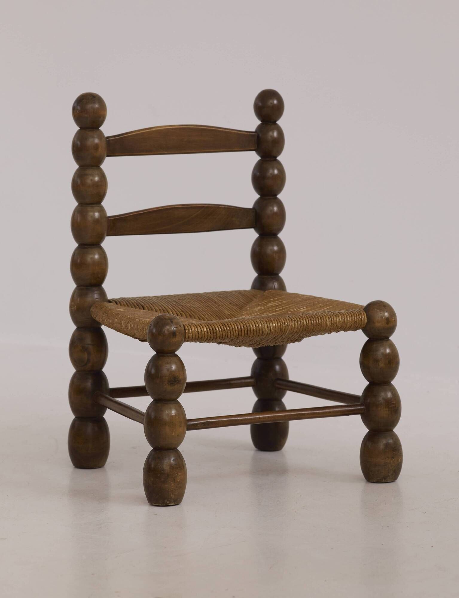 Vintage low chair in solid wood (oak) Dlg Dudouyt Circa 1960