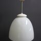 Vintage opaline pendant lamp, czechoslovakia 1950