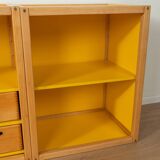 Flötotto modular system, 1970s, yellow, beech, four-piece