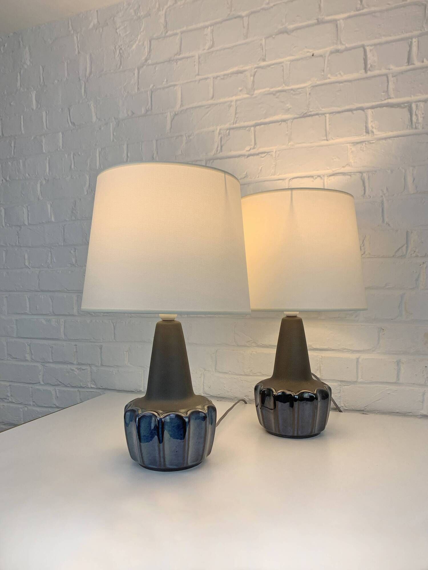 Pair of Søholm table lamps model 1051 by Einar Johansen, Soholm, Denmark, 1960.