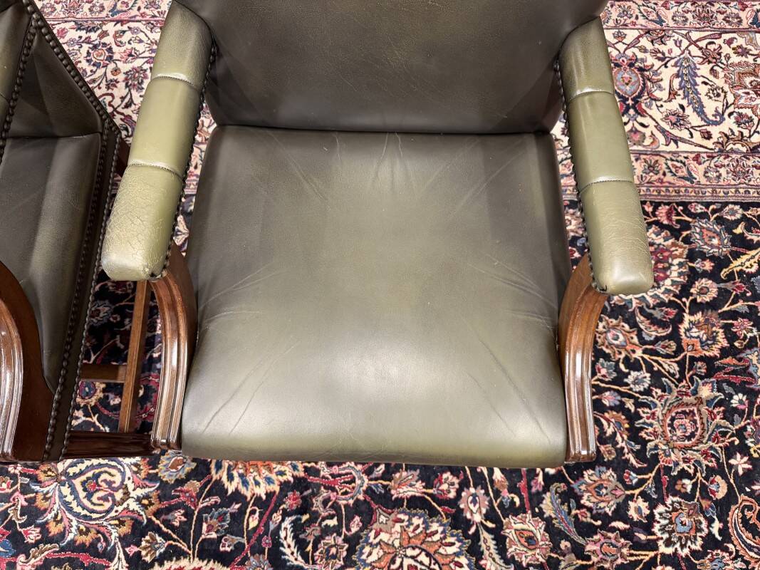 Set of Classic English Chesterfield Desk Chairs