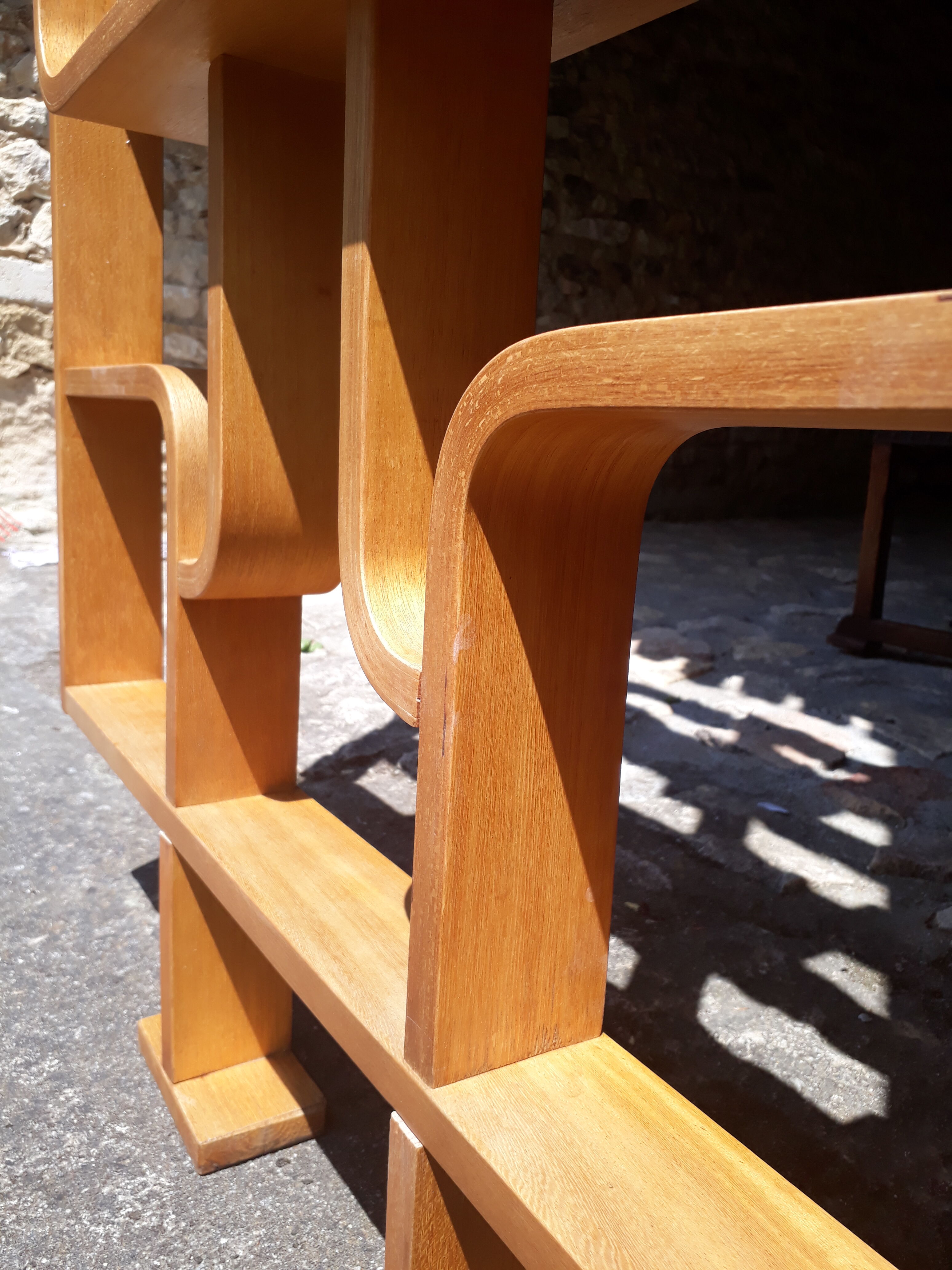 Trellis dyed blond wood by Ludvík Volak vintage 1960