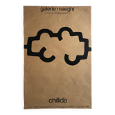 Eduardo chillida, galerie maeght, 1980. original poster in screen printing on kraft lurrak ceramic