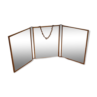 triptych barber mirror
