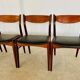 Danish vintage Arne Wahl Iversen teak and leather dining chairs model 26 - 1960s