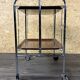 1960s 1970s Serving Cart Dinette Side Table Space Age Design Chrome Brown
