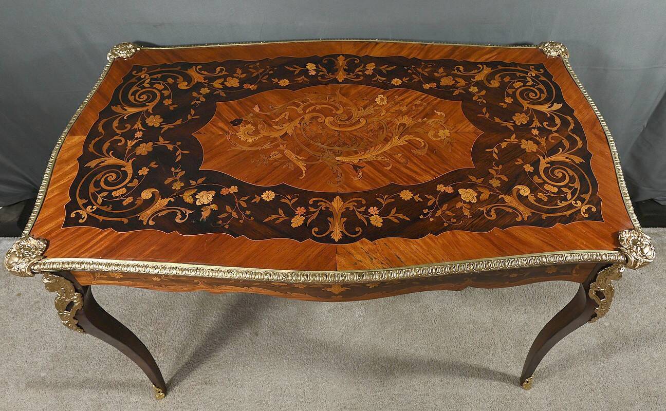 Rosewood Table with Marquetry, Napoléon III period