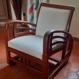 Solid teak armchair