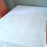 Old white damask cotton tablecloth 1.58 x 2.15 m