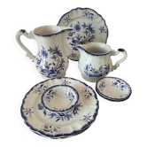 Service Sarreguemines Lancaster bleu ancien