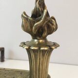 Pair of Empire period bronze andirons