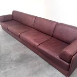 Brown leather modular sofa by De Sede; DS76, 1970s (straight)
