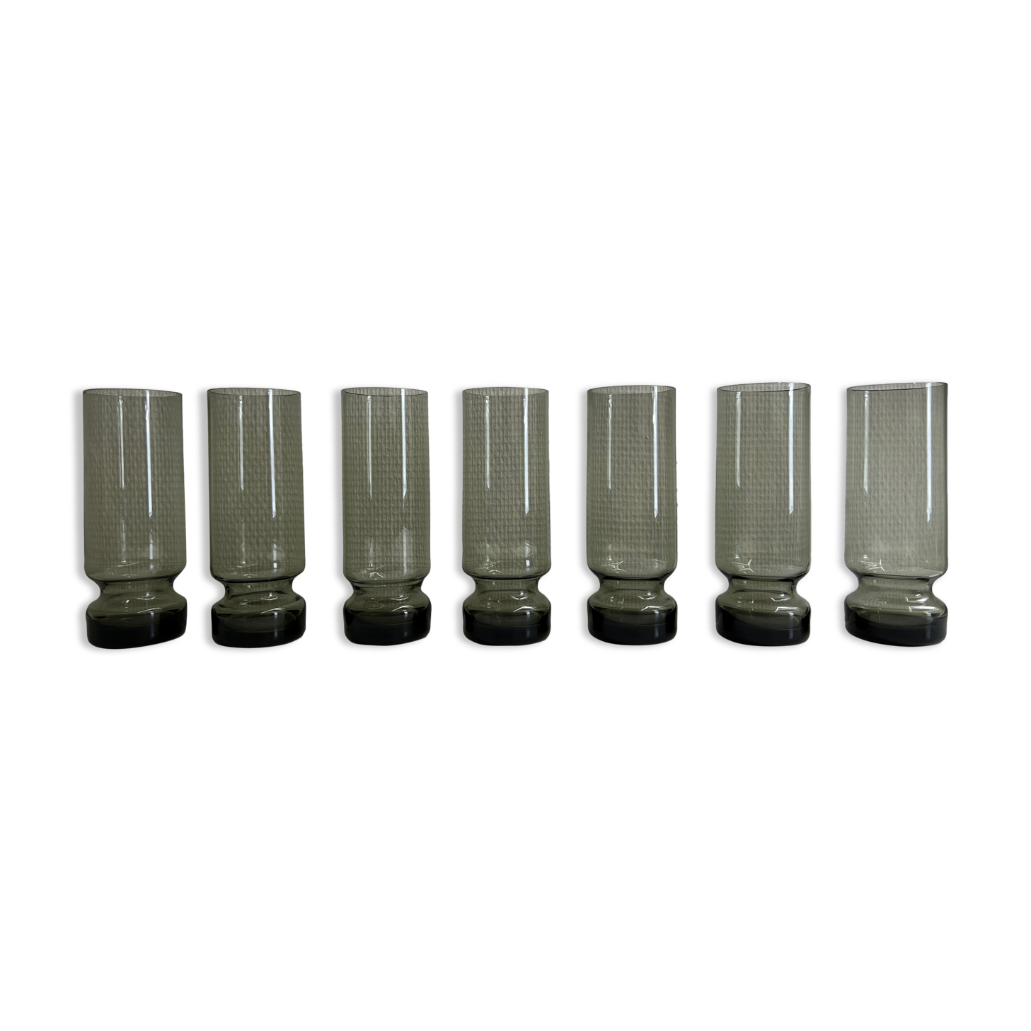 Lot de 7 verres à eau fumés
