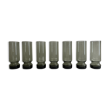 Lot de 7 verres à eau fumés