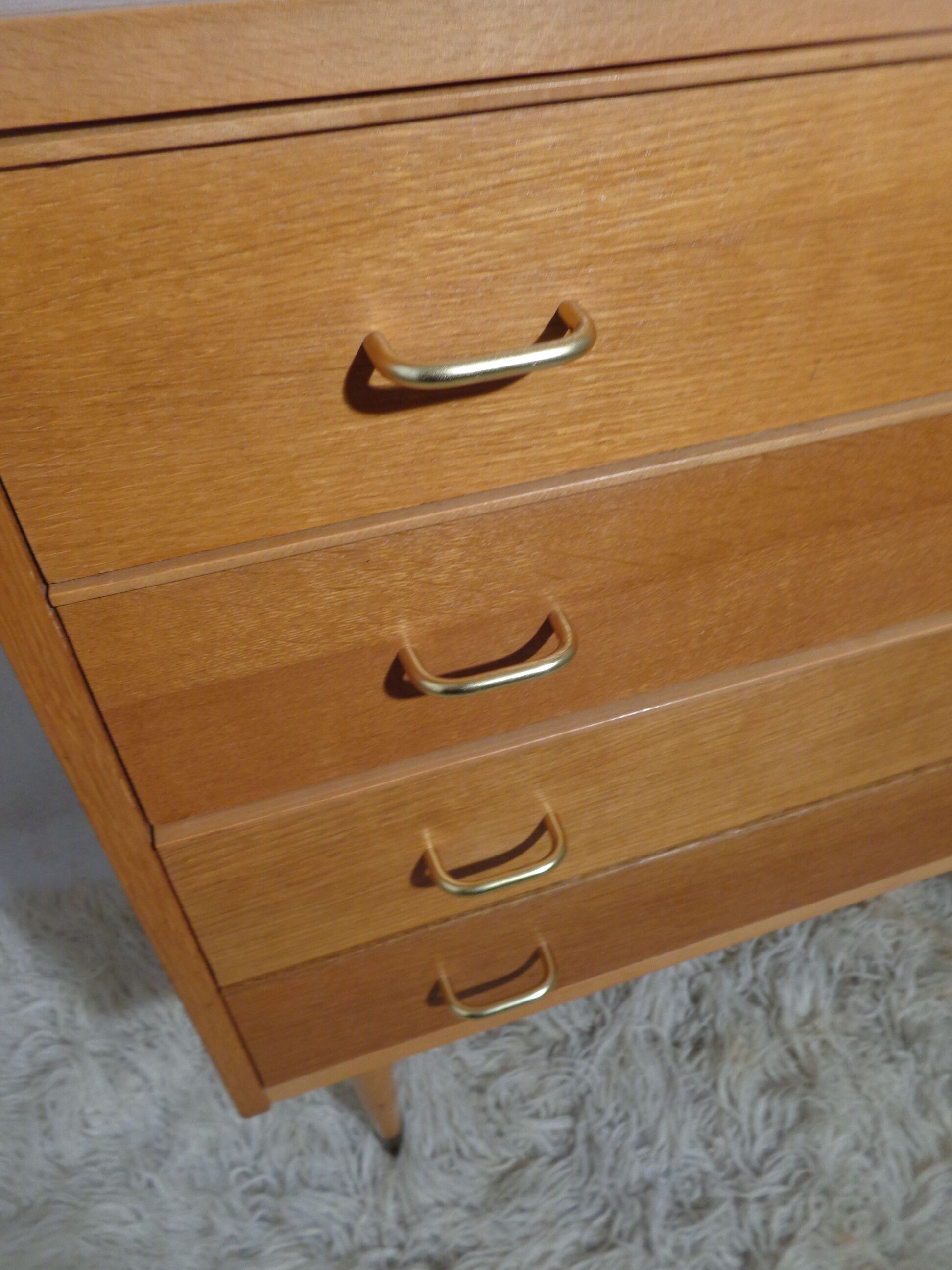 Vintage chest of drawers from the 60s honey color