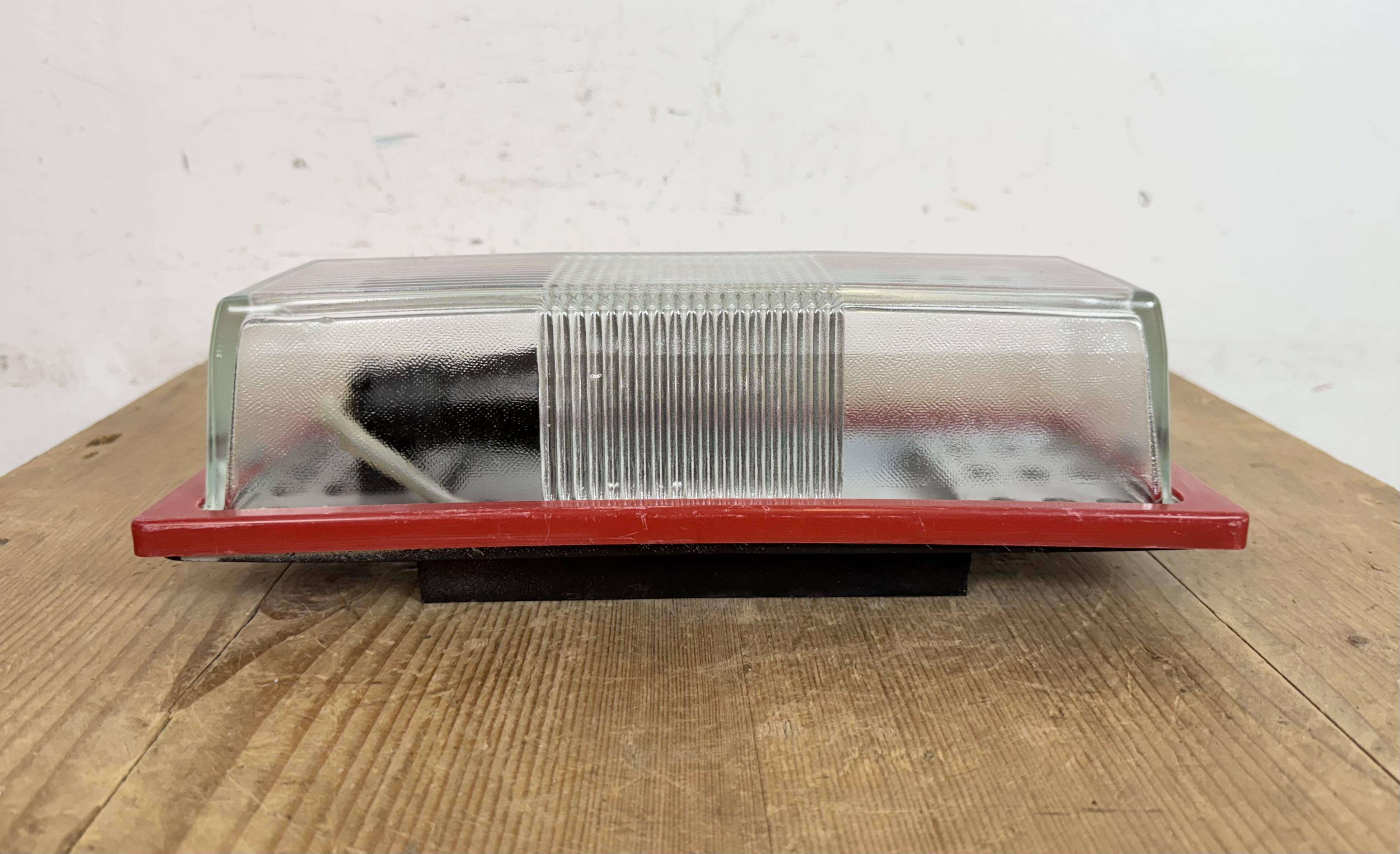 Red Industrial Bakelite Wall Light from Elektrosvit, 1970s