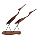 Scandinavian modernist sculpture cranes in teak.
