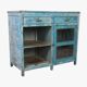 Ancien buffet en teck birmane patine bleue d’origine