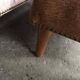 Pair of brown and white solid beech ottomans with contrasting fabrics - 1960s