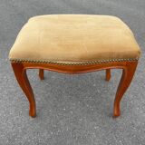 Louis XV style wooden and velvet footrest