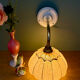 Vintage glass wall light with a pink and gold Clichy globe.