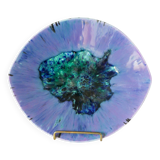 Ceramic serving plate, Violet & Blue glazes, Verno stoneware